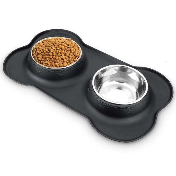 Non-Skid Double Dog Bowls