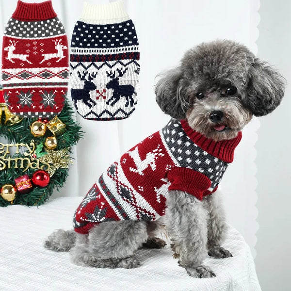 Christmas Dog Clothes Pet Christmas Sweater for Small Medium Dog Winter Knitting Puppy Cat Sweater Bichon Corgi New Year Costume
