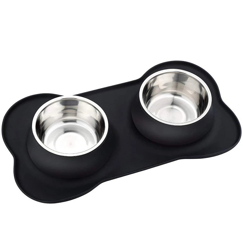 Non-Skid Double Dog Bowls