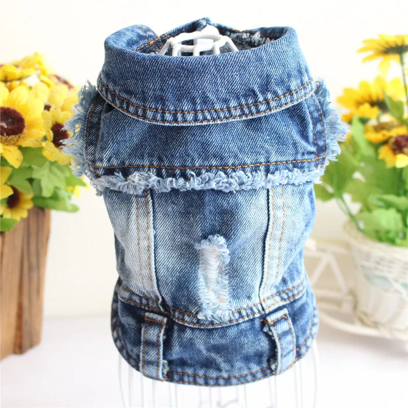 Denim Cat Vest Jacket