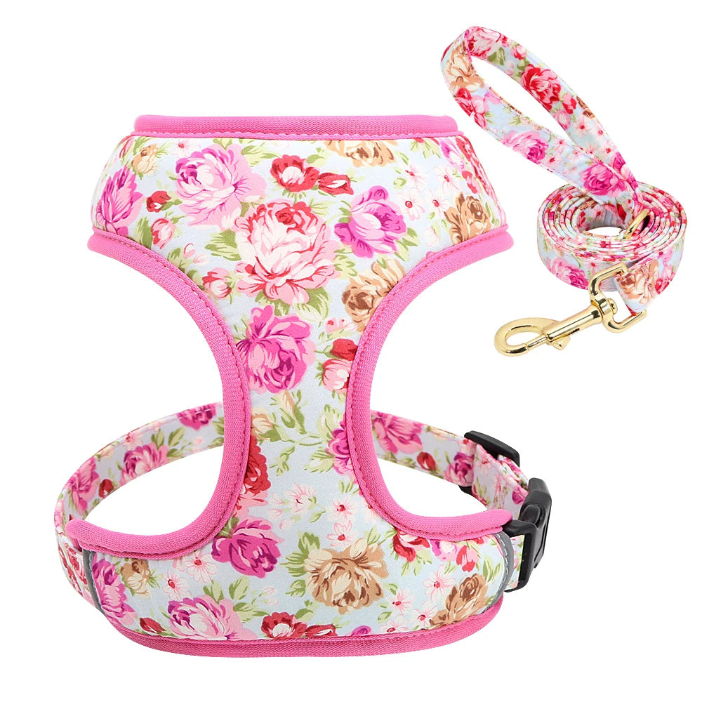 Floral Nylon Dog Harness