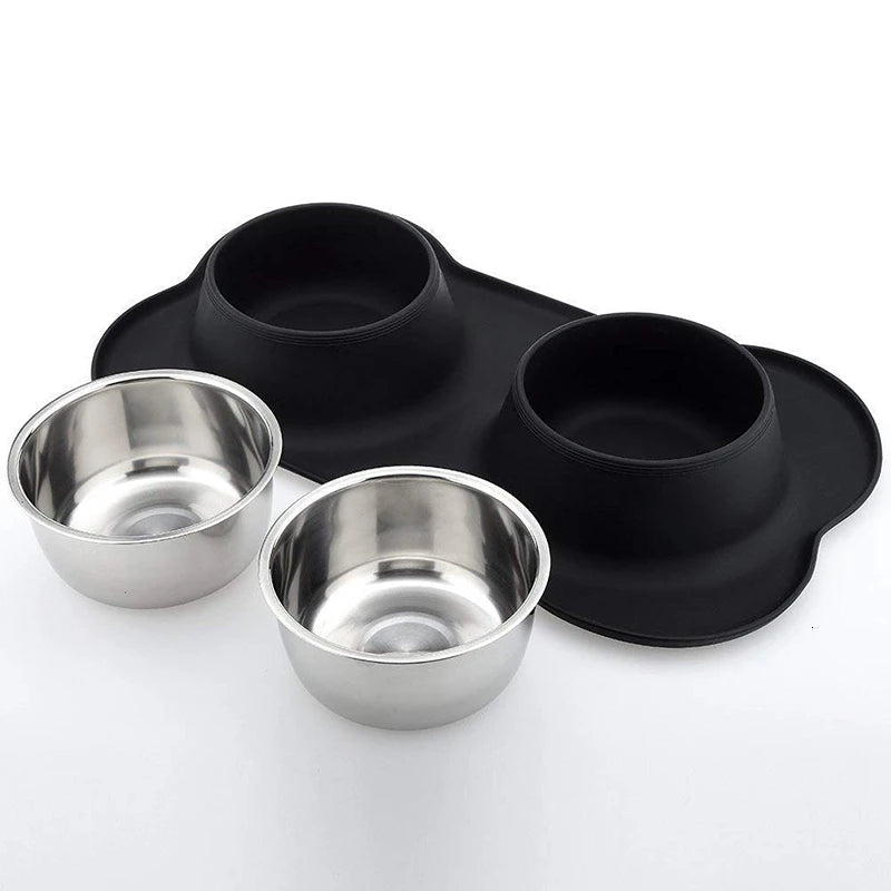 Non-Skid Double Dog Bowls