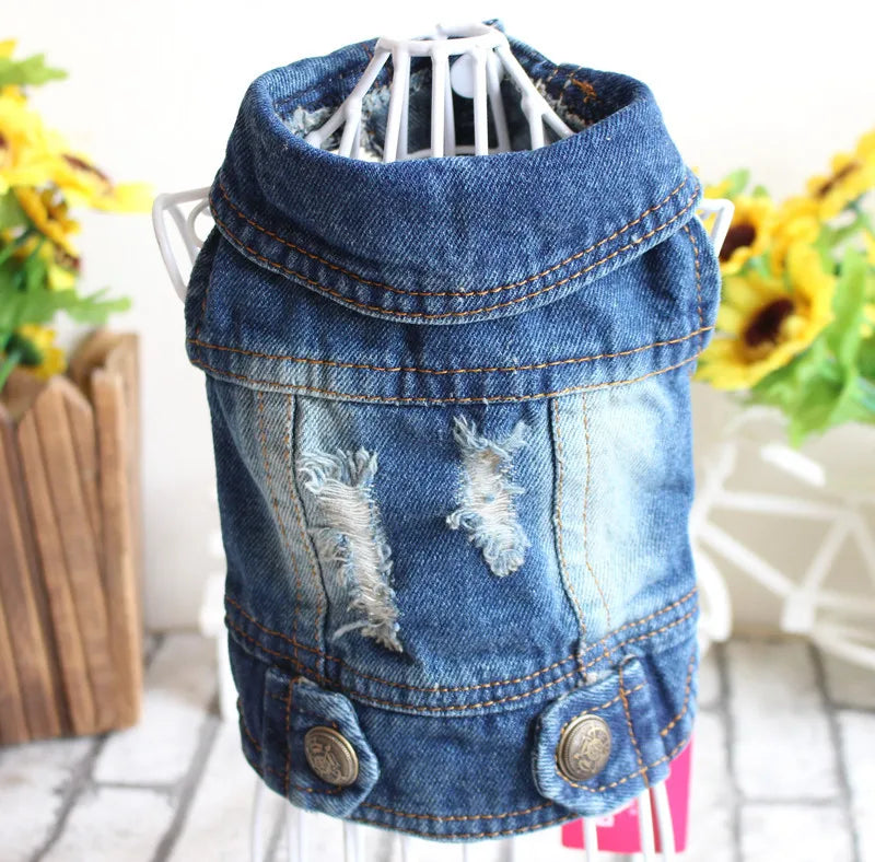 Denim Cat Vest Jacket