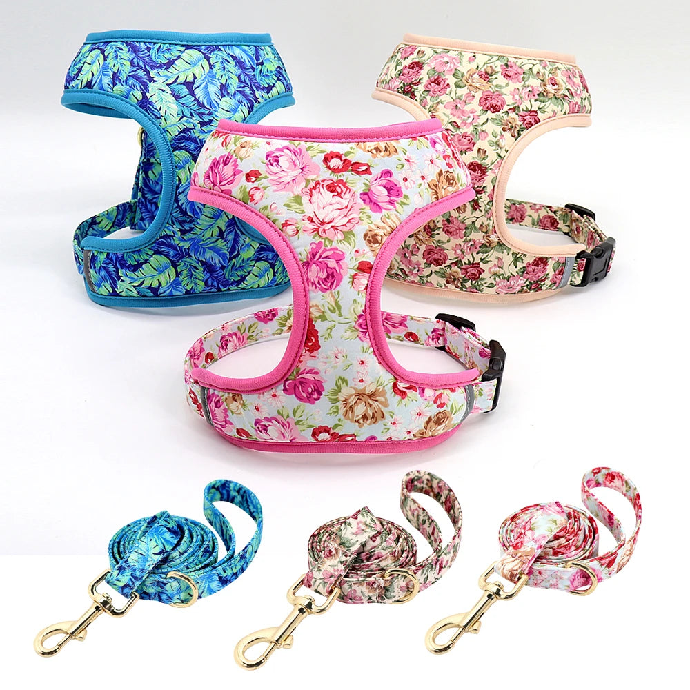 Floral Nylon Dog Harness