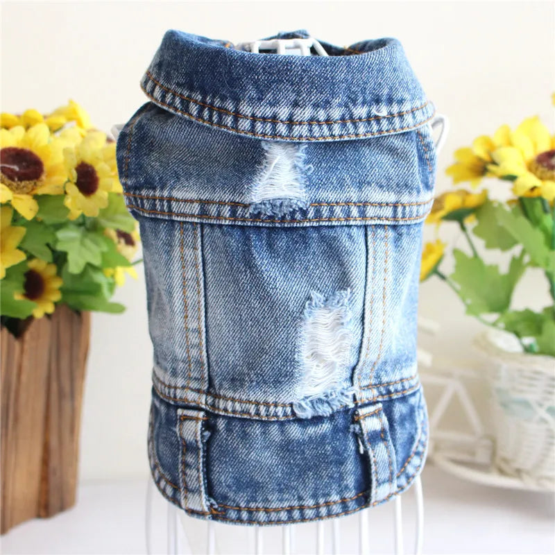 Denim Cat Vest Jacket