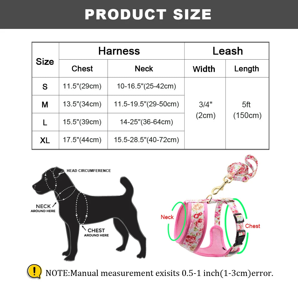 Floral Nylon Dog Harness