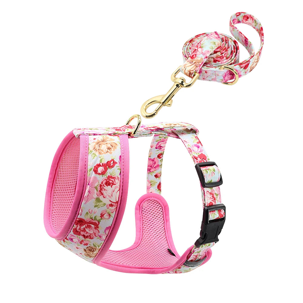 Floral Nylon Dog Harness