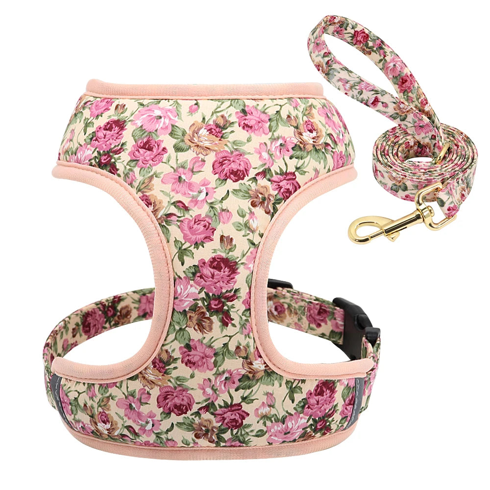 Floral Nylon Dog Harness