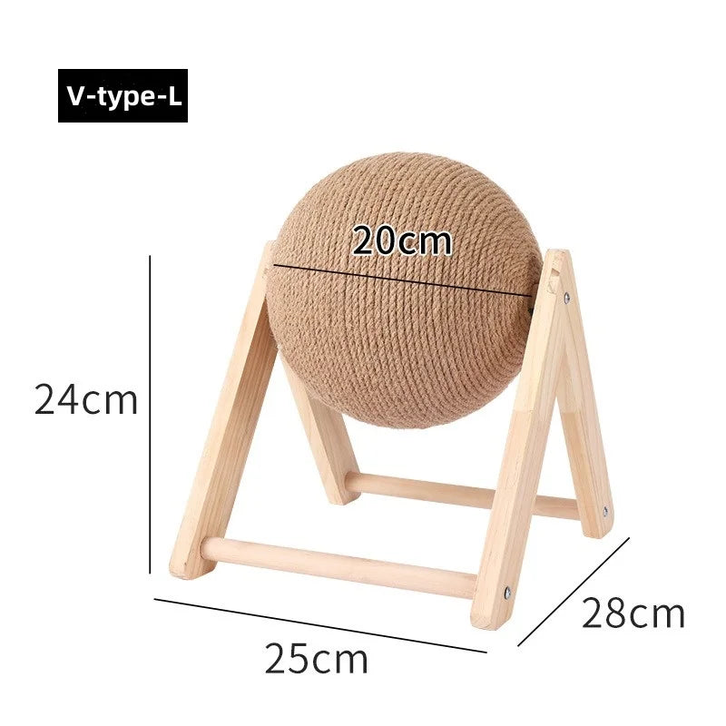 Wooden Cat Scratching Ball