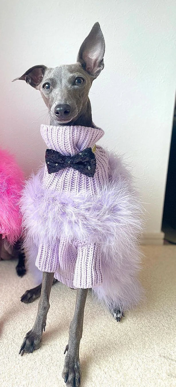 INS new European and American ladies turkey hair autumn and winter warm dog sweater pet warm party pet sweater