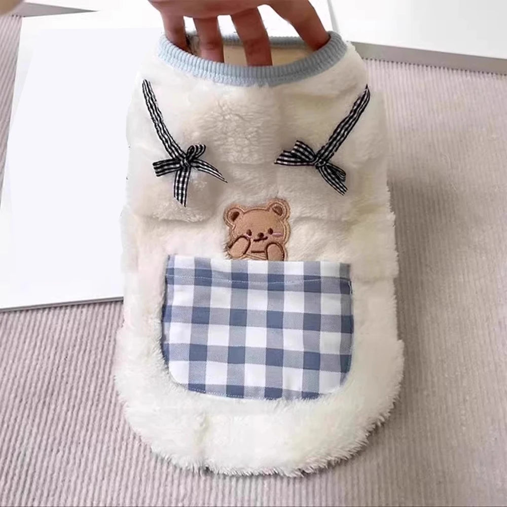 Plaid Fleece Cat Vest