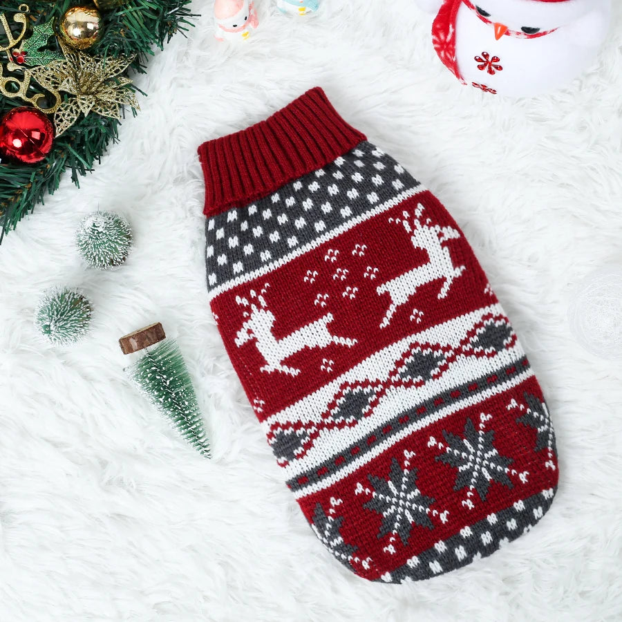 Christmas Dog Clothes Pet Christmas Sweater for Small Medium Dog Winter Knitting Puppy Cat Sweater Bichon Corgi New Year Costume