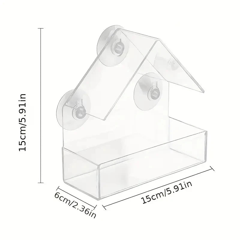 Clear Suction Bird Feeder
