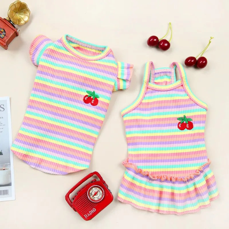Ruffle Stripe Pet Dress