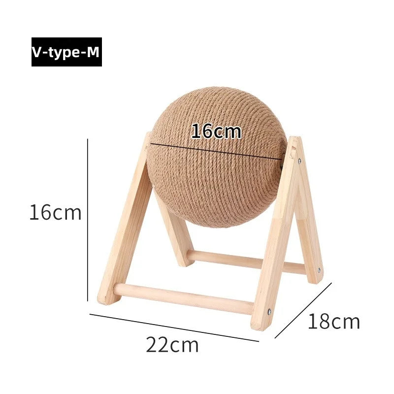 Wooden Cat Scratching Ball