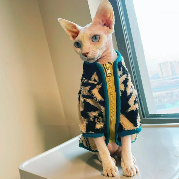 Velvet Sphynx Zipper Jacket