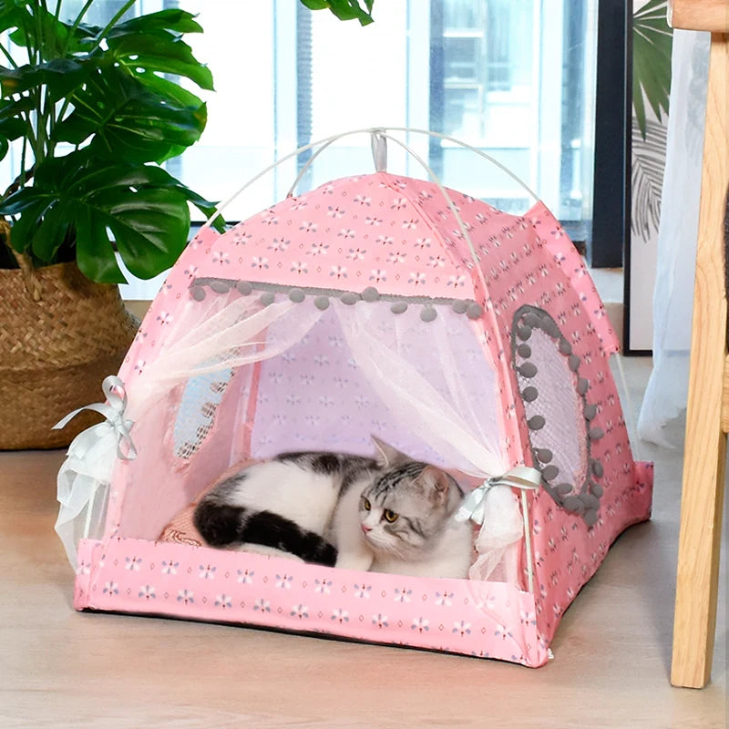 Breathable Floral Cat Tent