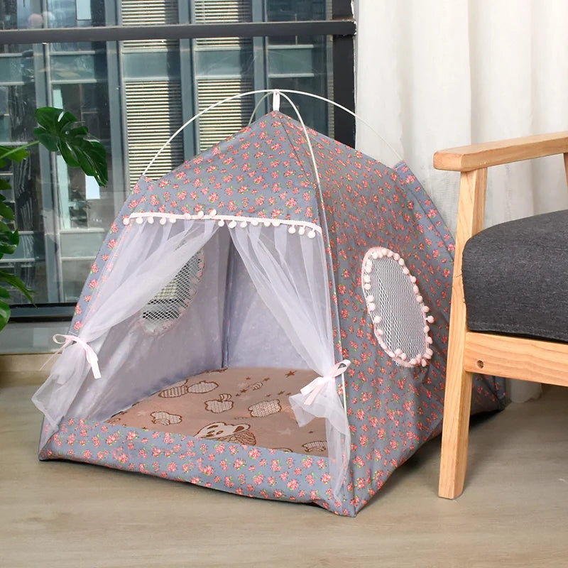 Breathable Floral Cat Tent