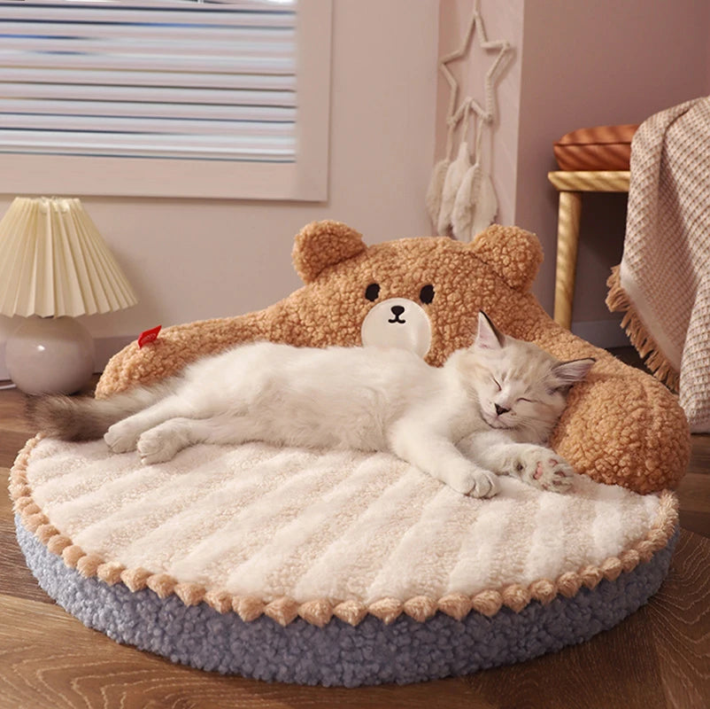 Velvet Cat Cushion Bed