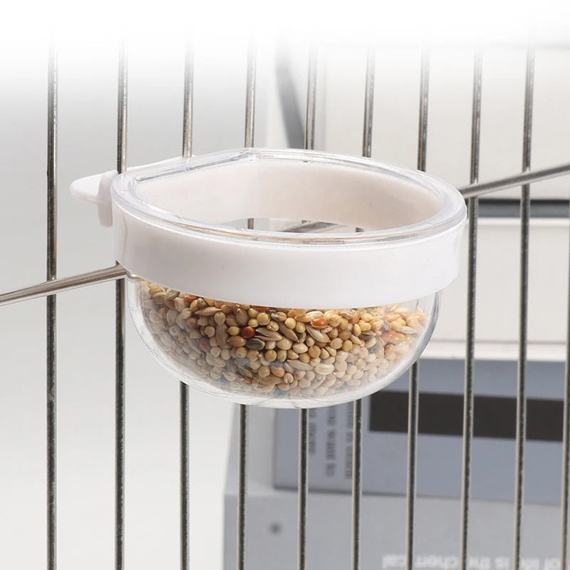 Transparent Parrot Feeding Bowl
