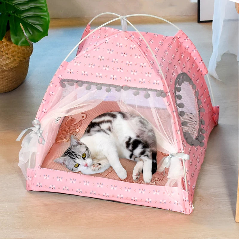 Breathable Floral Cat Tent