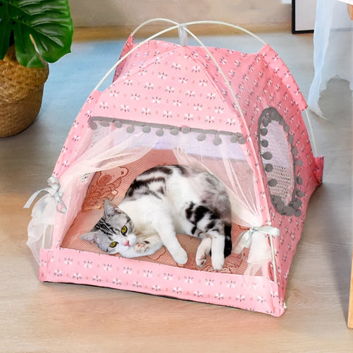 Breathable Floral Cat Tent