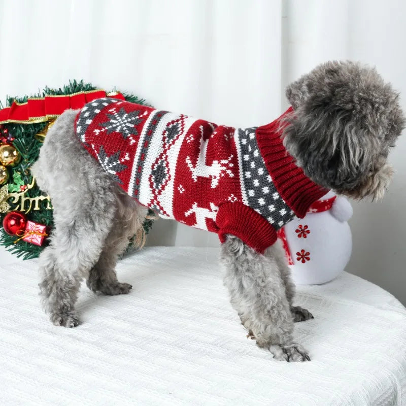 Christmas Dog Clothes Pet Christmas Sweater for Small Medium Dog Winter Knitting Puppy Cat Sweater Bichon Corgi New Year Costume