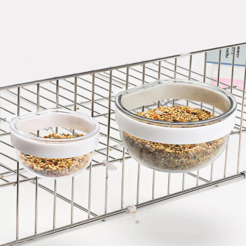 Transparent Parrot Feeding Bowl