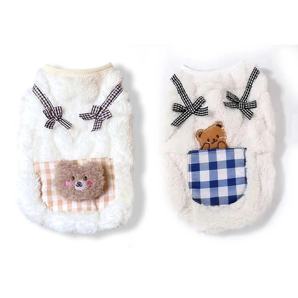 Plaid Fleece Cat Vest