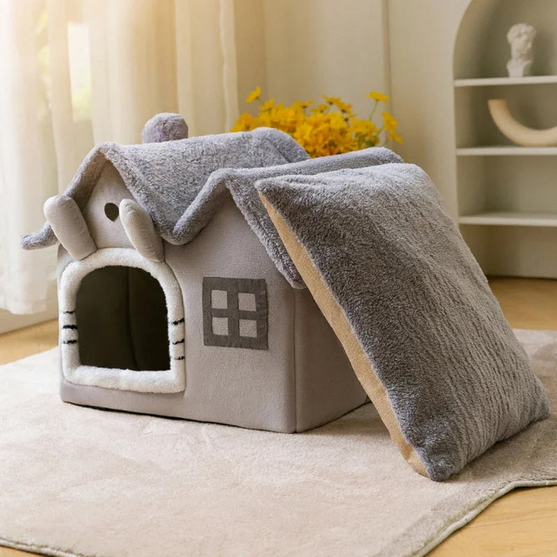 Coral Fleece Cave Bed